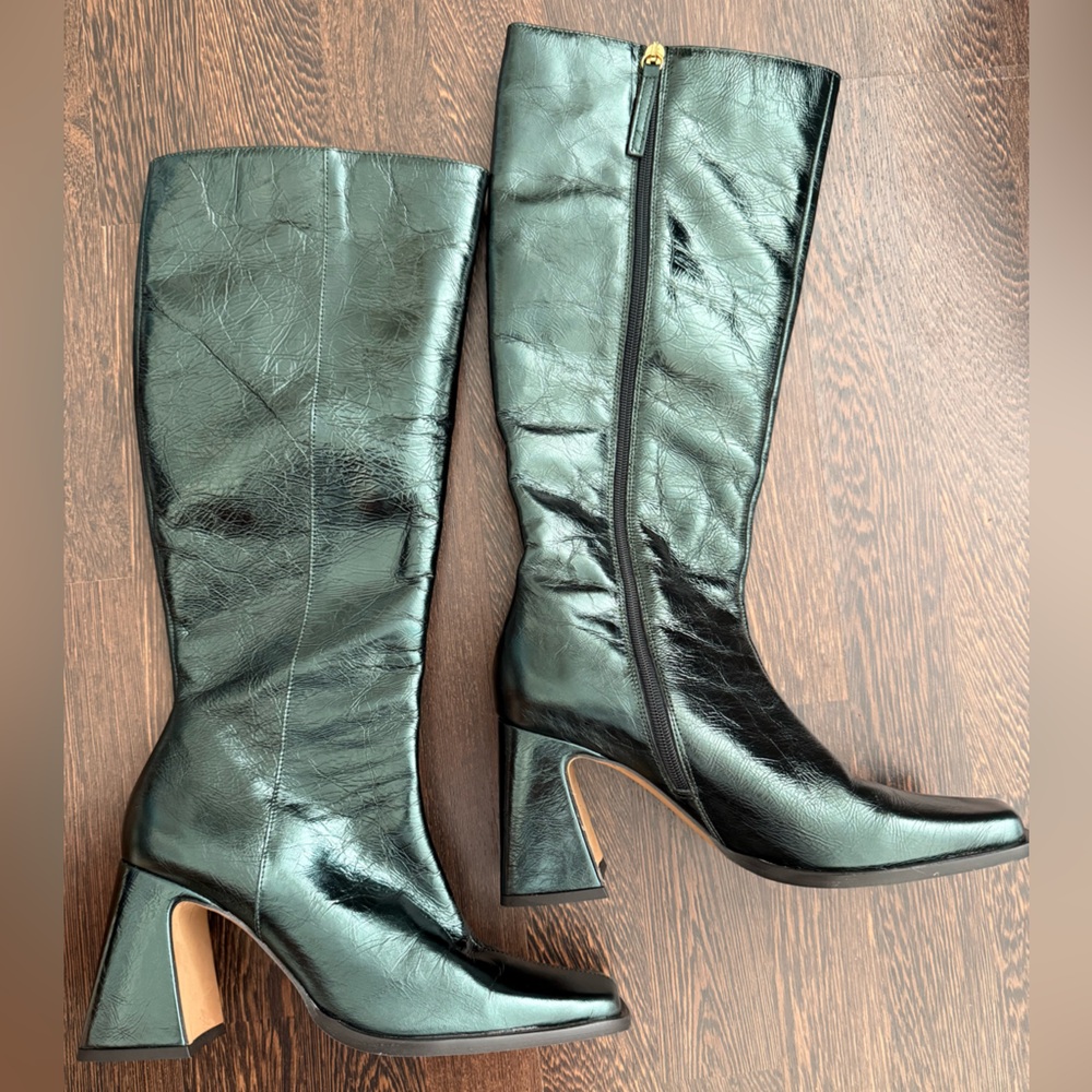 Ana Palma Knee High Green Heeled Boots Eu 40 View 2